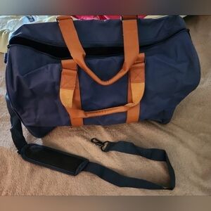 Elegant Navy and Tan Travel Bag